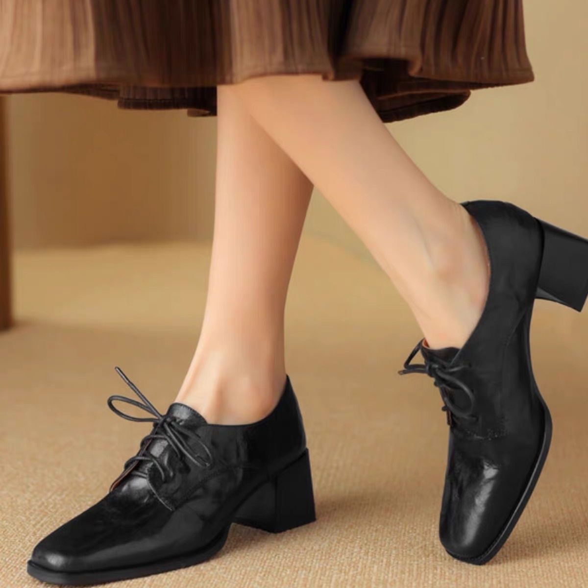 Oxford Lace Up Women - Women Square Toe Lace Up Oxford