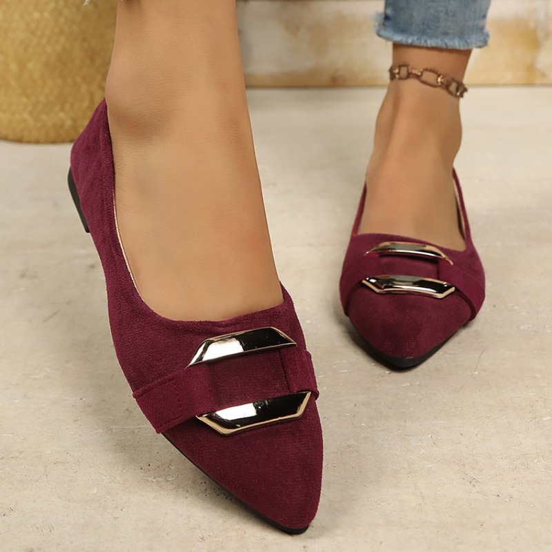 Women'S Shoes Clogs - Women's Pointed Toe Suede Flat Shoes