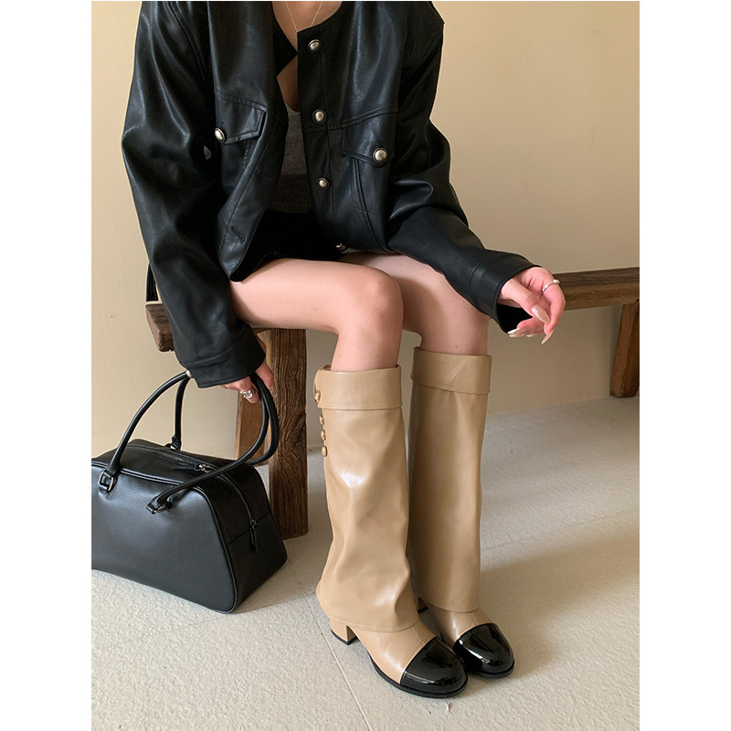 French style small fragrant ro - đánh giá và giá Sock Boot Women