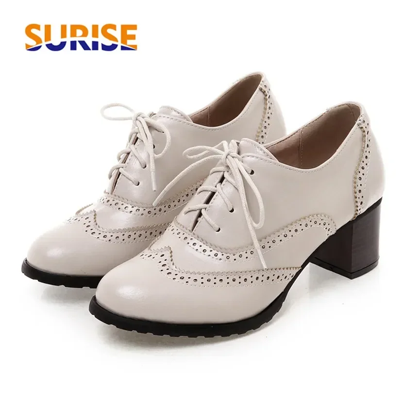 British Women Oxfords High Blo - đánh giá và giá Oxford Lace Up Women