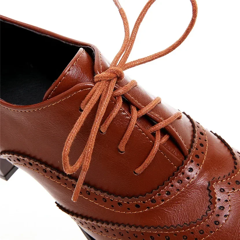 British Women Oxfords High Blo - đánh giá và giá Oxford Lace Up Women