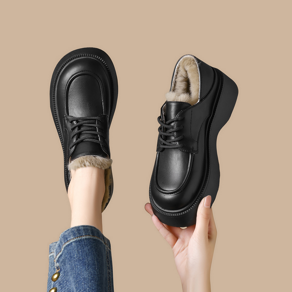 FOXER Winter New Women Platfor - đánh giá và giá Oxford Lace Up Women