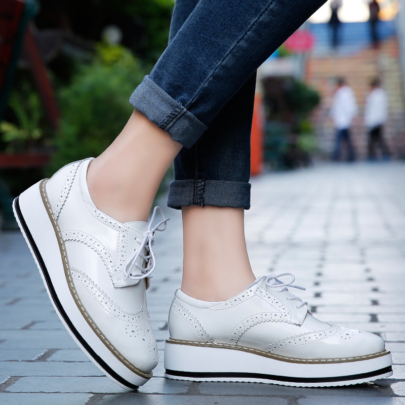 Phụ Nữ Cho Nữ Giày Da Dày Gót  - đánh giá và giá Oxford Lace Up Women